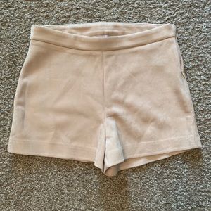 Beige Suede Shorts